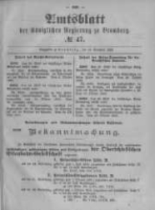 Amtsblatt der K&ouml;niglichen Preussischen Regierung zu Bromberg. 1896.11.19 No.47