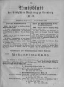 Amtsblatt der Königlichen Preussischen Regierung zu Bromberg. 1896.11.19 No.47