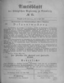 Amtsblatt der Königlichen Preussischen Regierung zu Bromberg. 1897.04.15 No.15