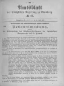 Amtsblatt der Königlichen Preussischen Regierung zu Bromberg. 1897.04.29 No.17