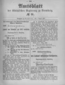 Amtsblatt der Königlichen Preussischen Regierung zu Bromberg. 1897.08.05 No.31