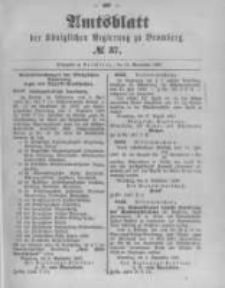 Amtsblatt der Königlichen Preussischen Regierung zu Bromberg. 1897.09.16 No.37
