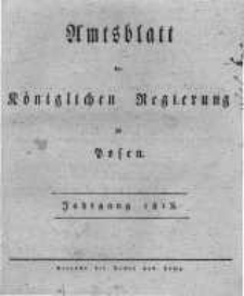 Amtsblatt der Königlichen Regierung zu Posen. 1818.01.06 Nro.1
