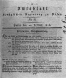 Amtsblatt der Königlichen Regierung zu Posen. 1818.02.10 Nro.6