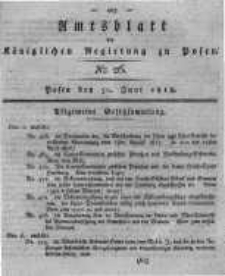 Amtsblatt der Königlichen Regierung zu Posen. 1818.06.30 Nro.26