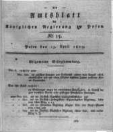 Amtsblatt der Königlichen Regierung zu Posen. 1819.04.13 Nro.15