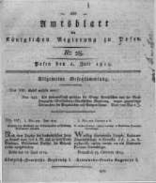 Amtsblatt der Königlichen Regierung zu Posen. 1819.07.06 Nro.28