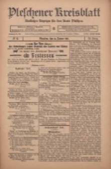 Pleschener Kreisblatt: Amtlicher Anzeiger f&uuml;r den Kreis Pleschen 1911.01.21 Jg.59 Nr6
