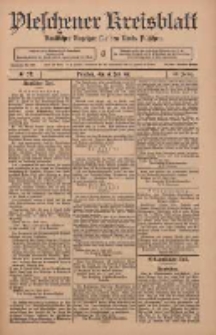 Pleschener Kreisblatt: Amtlicher Anzeiger f&uuml;r den Kreis Pleschen 1911.07.19 Jg.59 Nr57