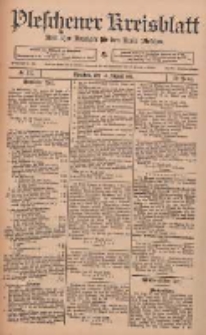 Pleschener Kreisblatt: Amtlicher Anzeiger f&uuml;r den Kreis Pleschen 1911.08.19 Jg.59 Nr66