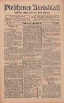 Pleschener Kreisblatt: Amtlicher Anzeiger f&uuml;r den Kreis Pleschen 1911.09.09 Jg.59 Nr72