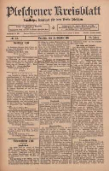 Pleschener Kreisblatt: Amtlicher Anzeiger f&uuml;r den Kreis Pleschen 1911.10.25 Jg.59 Nr85