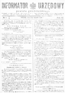 Informator Urzędowy Powiatu Gnieźnieńskiego 1934.01.13 R.83 Nr3