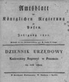 Amtsblatt der K&ouml;niglichen Regierung zu Posen. 1822.01.01 Nro.1
