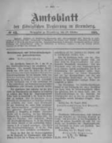 Amtsblatt der K&ouml;niglichen Preussischen Regierung zu Bromberg. 1904.10.20 No.42