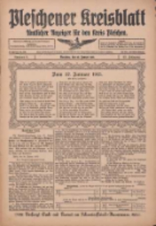 Pleschener Kreisblatt: Amtlicher Anzeiger f&uuml;r den Kreis Pleschen 1915.01.27 Jg.63 Nr8