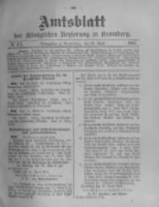 Amtsblatt der K&ouml;niglichen Preussischen Regierung zu Bromberg. 1903.04.23 No.17
