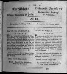 Amtsblatt der K&ouml;niglichen Regierung zu Posen. 1827.03.20 Nro.12