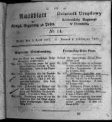 Amtsblatt der K&ouml;niglichen Regierung zu Posen. 1827.04.03 Nro.14