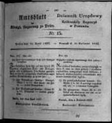 Amtsblatt der K&ouml;niglichen Regierung zu Posen. 1827.04.10 Nro.15