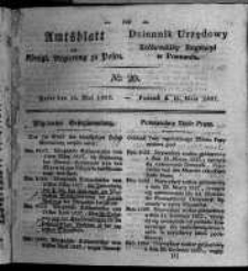 Amtsblatt der K&ouml;niglichen Regierung zu Posen. 1827.05.15 Nro.20