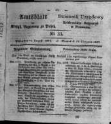 Amtsblatt der K&ouml;niglichen Regierung zu Posen. 1827.08.14 Nro.33