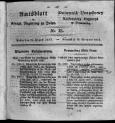 Amtsblatt der K&ouml;niglichen Regierung zu Posen. 1827.08.28 Nro.35