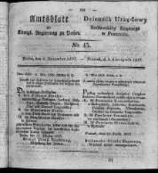Amtsblatt der K&ouml;niglichen Regierung zu Posen. 1827.11.06 Nro.45