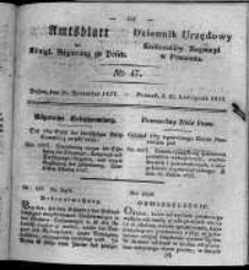 Amtsblatt der K&ouml;niglichen Regierung zu Posen. 1827.11.20 Nro.47