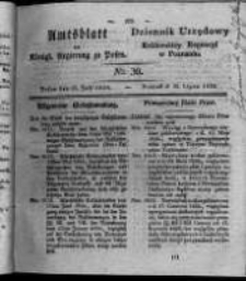 Amtsblatt der K&ouml;niglichen Regierung zu Posen. 1826.07.25 Nro.30