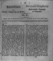 Amtsblatt der Königlichen Regierung zu Posen. 1831.11.22 Nro.47