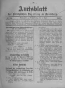 Amtsblatt der Königlichen Preussischen Regierung zu Bromberg. 1907.04.04 No.14