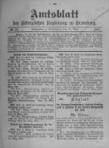 Amtsblatt der K&ouml;niglichen Preussischen Regierung zu Bromberg. 1907.04.11 No.15
