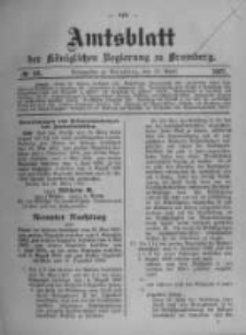 Amtsblatt der K&ouml;niglichen Preussischen Regierung zu Bromberg. 1907.04.18 No.16