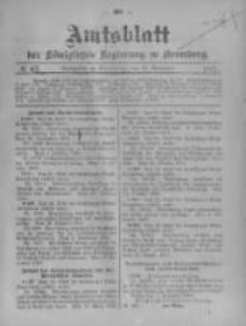 Amtsblatt der K&ouml;niglichen Preussischen Regierung zu Bromberg. 1907.11.21 No.47