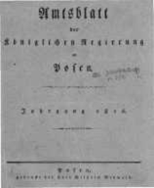 Amtsblatt der Königlichen Regierung zu Posen. 1816.06.04 Nro.1