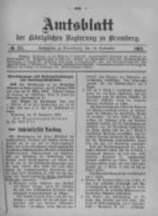 Amtsblatt der K&ouml;niglichen Preussischen Regierung zu Bromberg. 1905.09.14 No.37