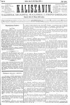 Kaliszanin: gazeta miasta Kalisza i jego okolic 1878.05.17 Nr39