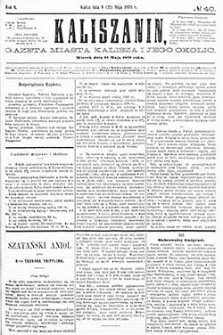 Kaliszanin: gazeta miasta Kalisza i jego okolic 1878.05.21 Nr40