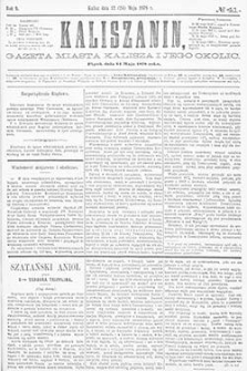 Kaliszanin: gazeta miasta Kalisza i jego okolic 1878.05.24 Nr41