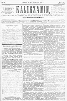 Kaliszanin: gazeta miasta Kalisza i jego okolic 1878.06.07 Nr45
