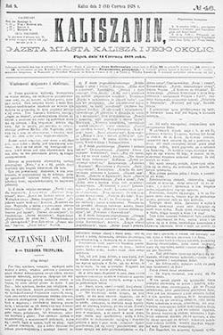 Kaliszanin: gazeta miasta Kalisza i jego okolic 1878.06.14 Nr46