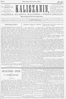 Kaliszanin: gazeta miasta Kalisza i jego okolic 1878.06.18 Nr47