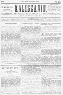 Kaliszanin: gazeta miasta Kalisza i jego okolic 1878.06.18 Nr47