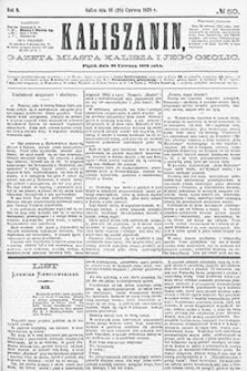 Kaliszanin: gazeta miasta Kalisza i jego okolic 1878.06.28 Nr50