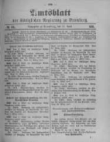 Amtsblatt der K&ouml;niglichen Preussischen Regierung zu Bromberg. 1901.04.11 No.15
