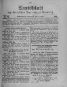 Amtsblatt der K&ouml;niglichen Preussischen Regierung zu Bromberg. 1901.04.18 No.16