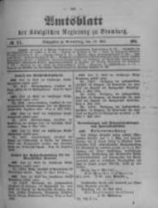 Amtsblatt der K&ouml;niglichen Preussischen Regierung zu Bromberg. 1901.05.23 No.21