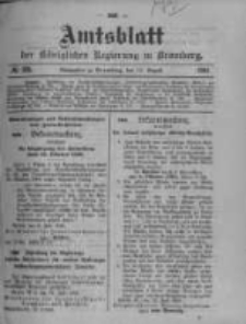 Amtsblatt der Königlichen Preussischen Regierung zu Bromberg. 1901.08.15 No.33