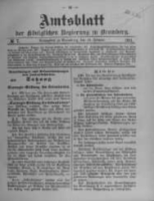 Amtsblatt der Königlichen Preussischen Regierung zu Bromberg. 1911.02.16 No.7